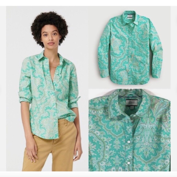 J. Crew COLLECTION Slim-fit crisp cotton poplin shirt in Ratti® pendant paisley - Picture 2 of 10